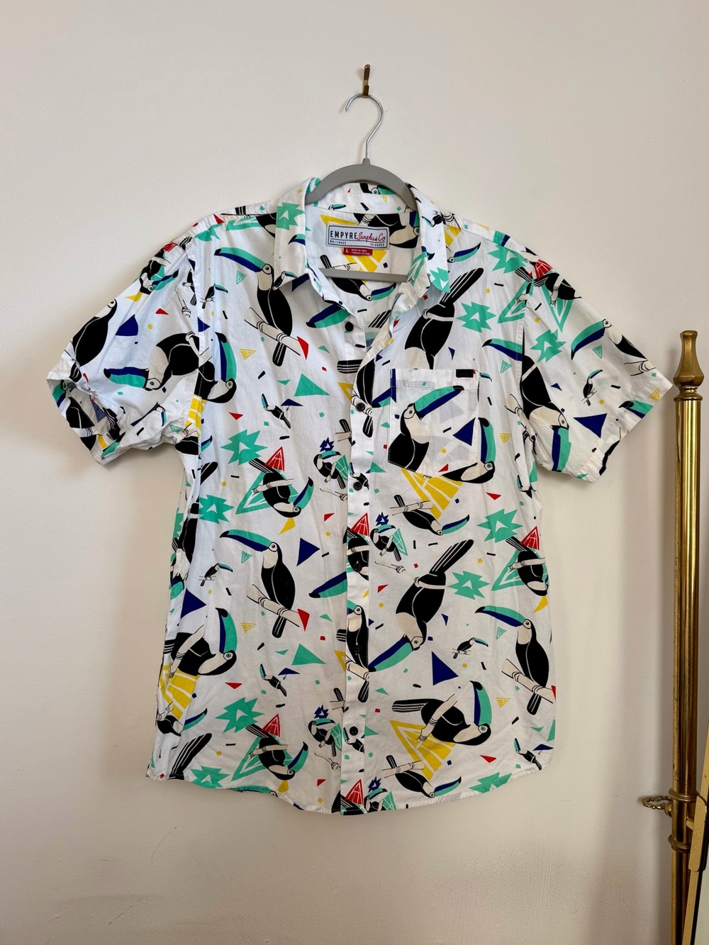 Toucan Print Button-Up Shirt